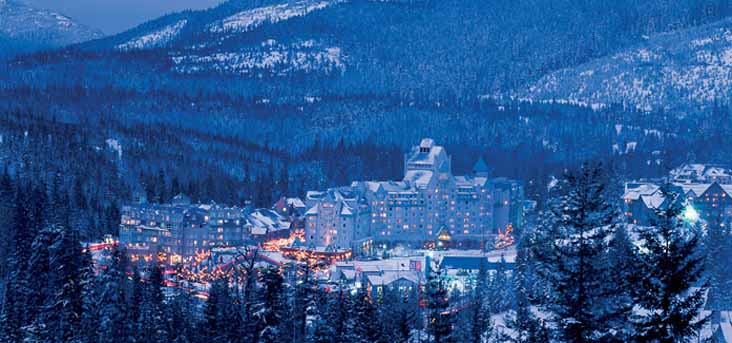 Aerial view of Fairmont Whistler