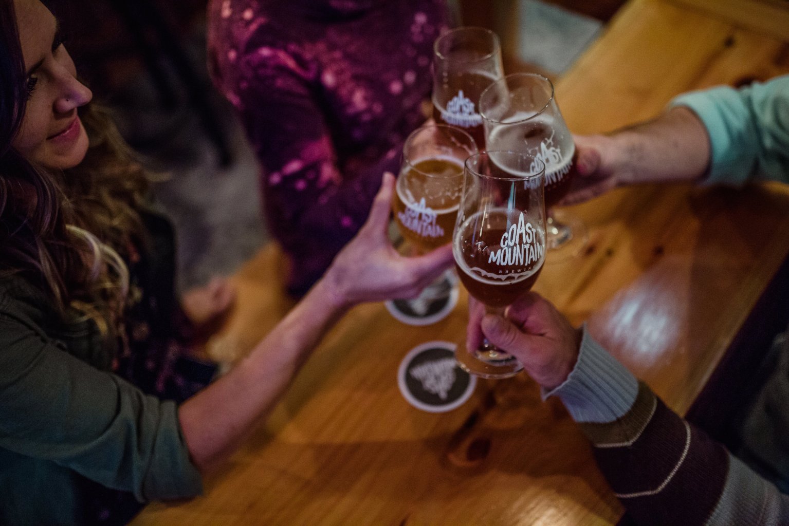 People celebrating with beer