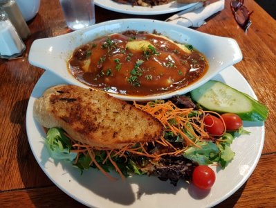 Shepards pie and salad at Wildwood