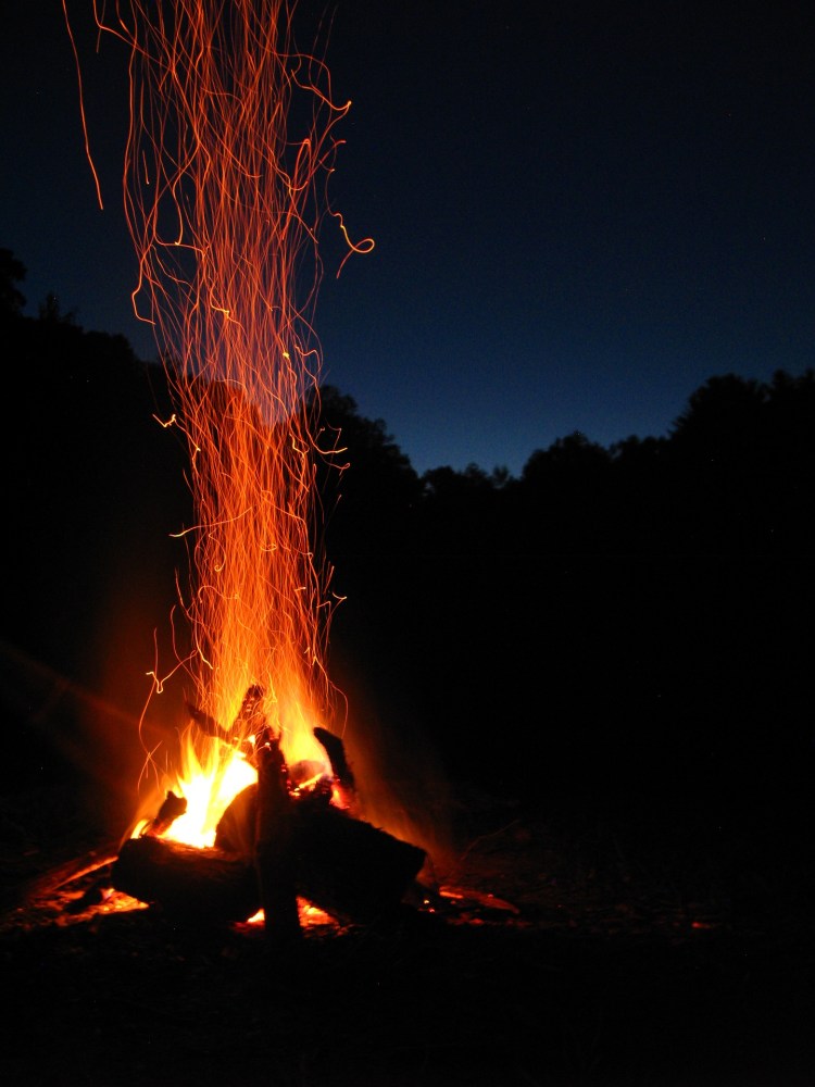 Campfire at night