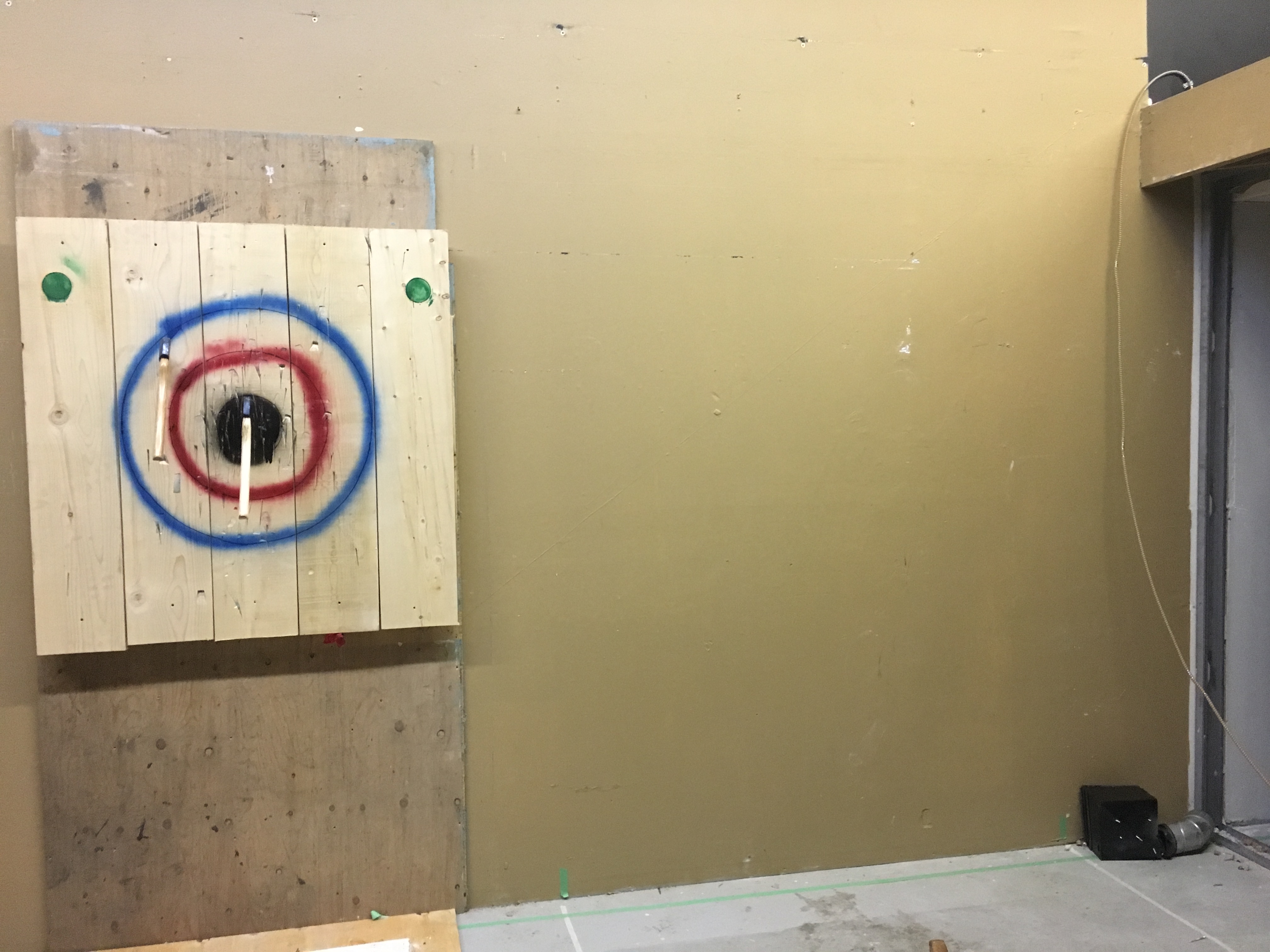 Before photos of Forged Axe Throwing