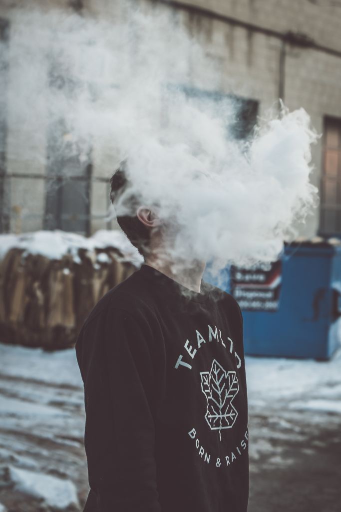 Man smoking weed in Whistler Alley